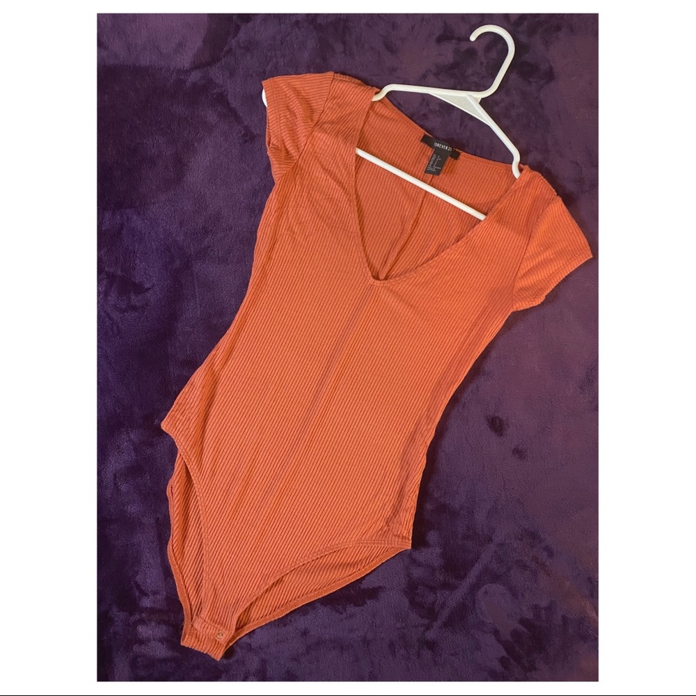 orange f21 body suit